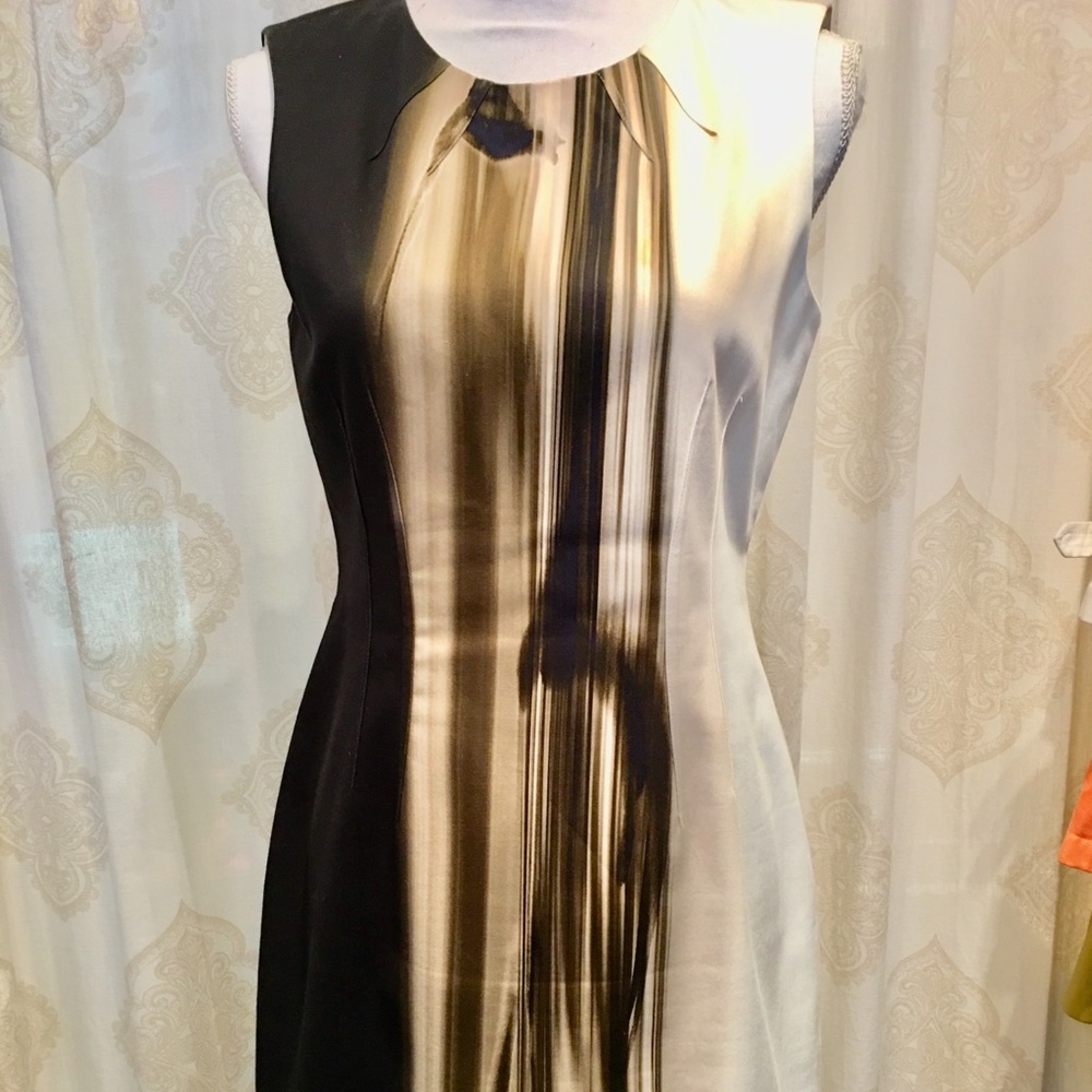 Elie Tahari Brown Beige Indigo Dress Size 6